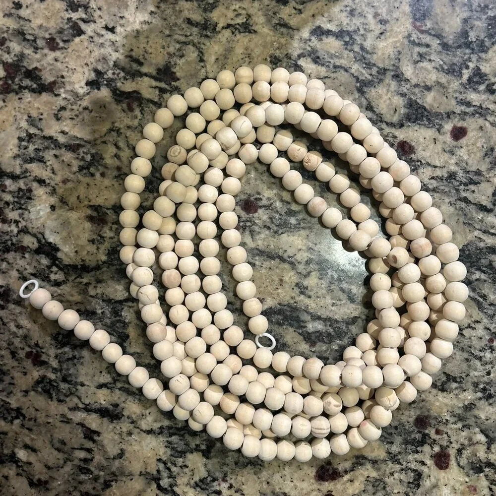 33' Wooden Beads Christmas Garland